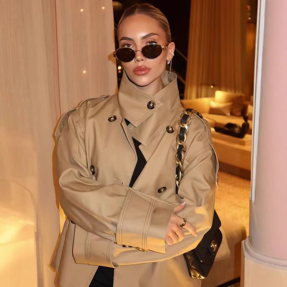 Dame Dobbeltknap Utility Trenchcoat Stilla