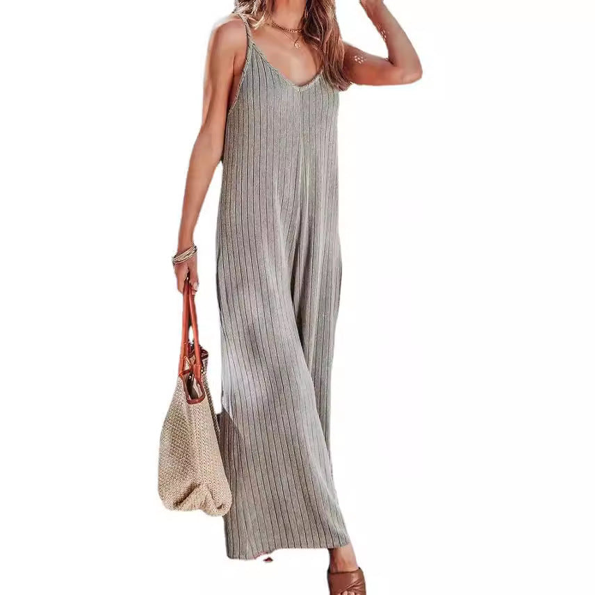 Dame jumpsuit i afslappet snit med fine striber Stilla