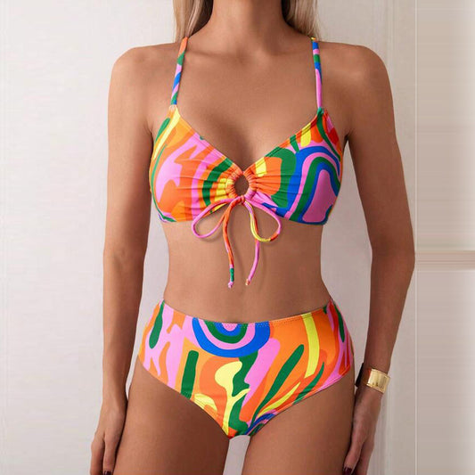 Dame Bikini-sæt med modigt asymmetrisk design og justerbar top Stilla