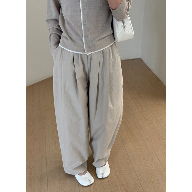 Dame afslappede brede culotte bukser med elastisk talje og praktiske sidelommer Stilla