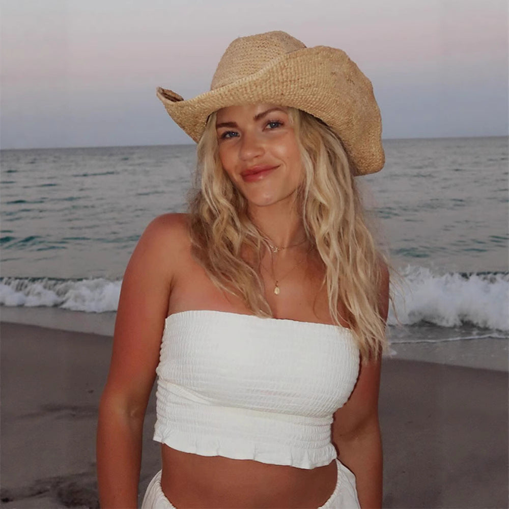 Dame afslappede linnedbukser med elastisk talje og bælte Stilla