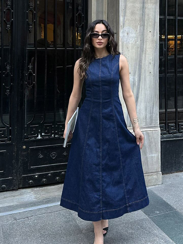 Dame Denim Maxikjole Stilla