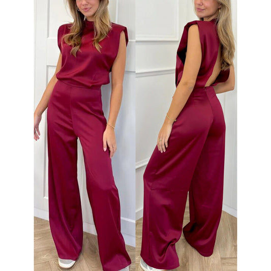 Damer elegant jumpsuit med bredt ben og ærmeløs skæring Stilla