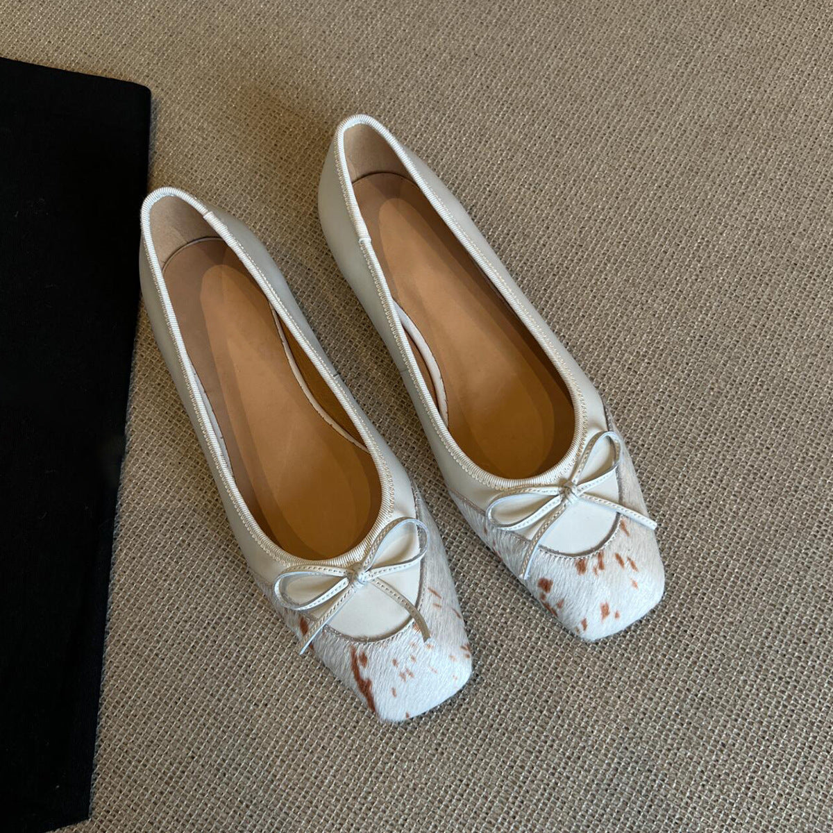 Dame Elegant Ballerina Flats med struktureret sløjfedetalje Stilla