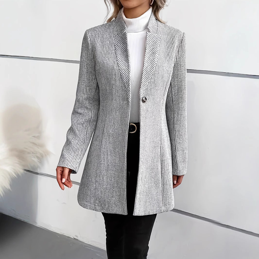 Dame afslappet blazer med struktureret vævemønster Stilla