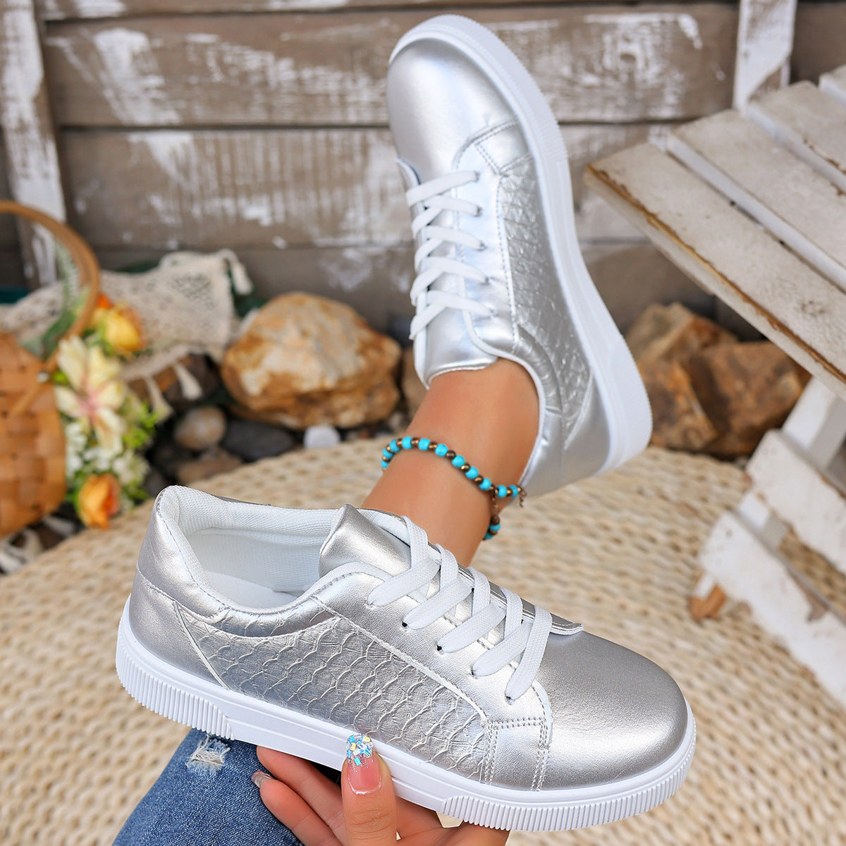 Dame fritidstøj sneakers med struktureret design Stilla