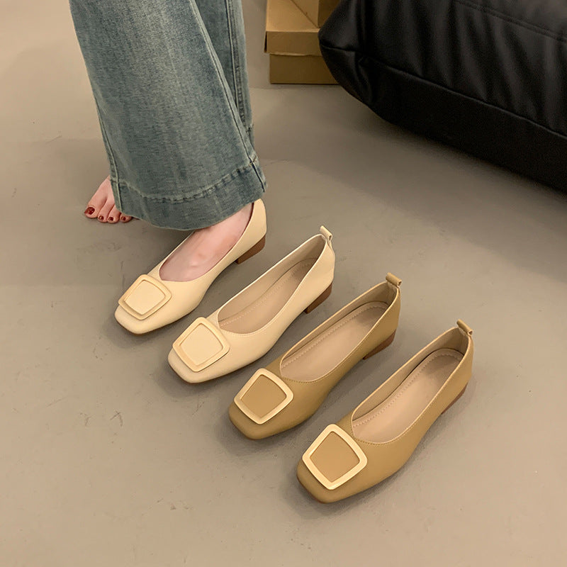 Dame Elegant Flade Sko med Dekorativ Spænde-Detalje Stilla