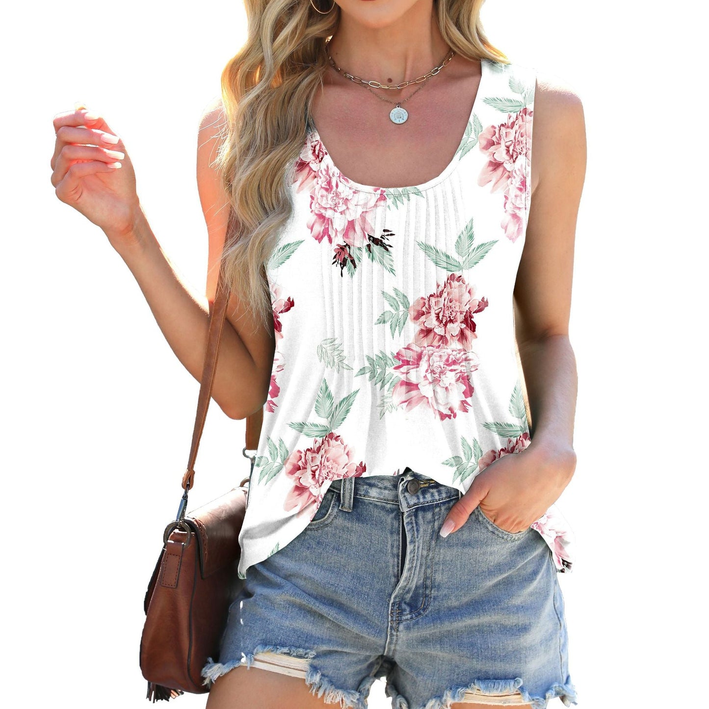 Stilla | Trendy Tie-Dye Print Løs Ærmeløs Tank