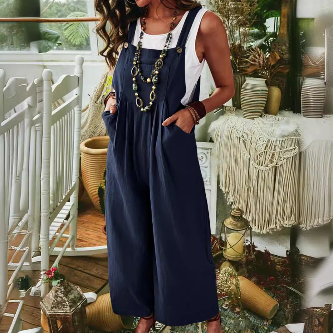 Kvinder justerbare stropper bredbenet jumpsuit Stilla