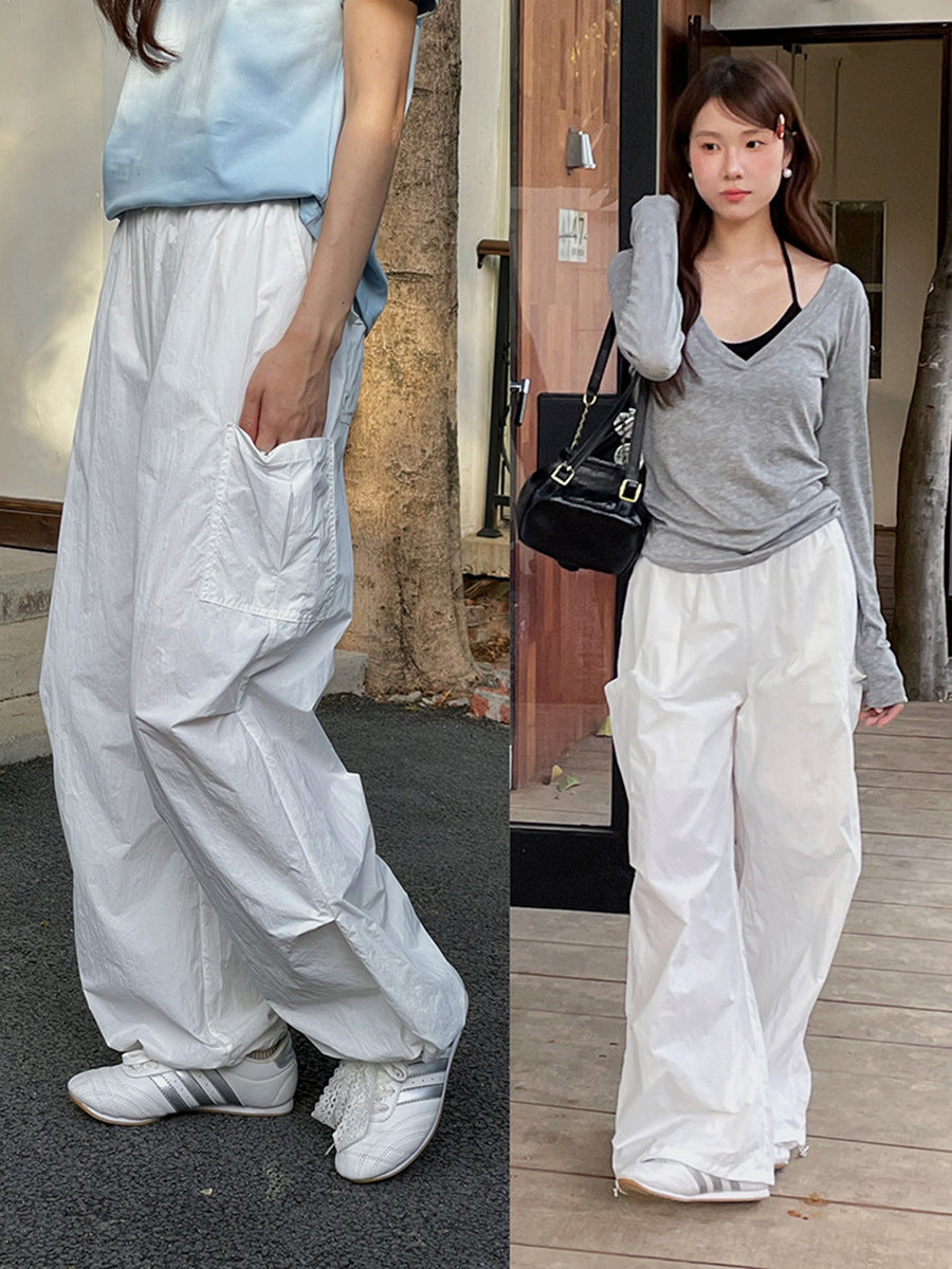 Dame afslappet Cargo-bukser med elastisk talje og praktiske lommer Stilla