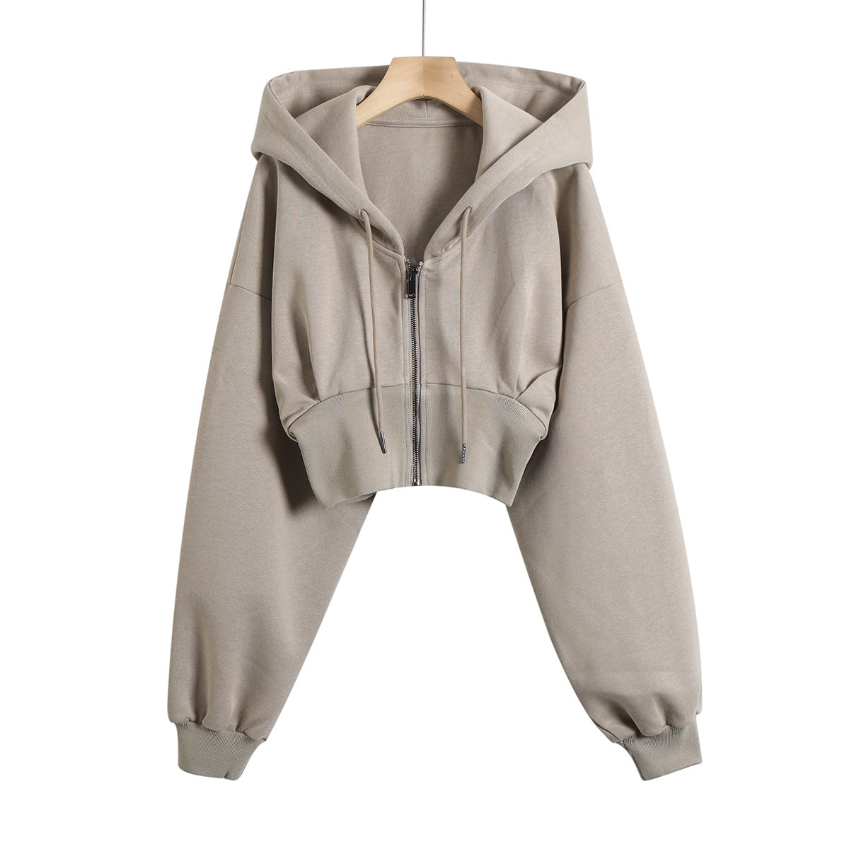 Dame cropped hættejakke med høj krave og afslappet snit Stilla