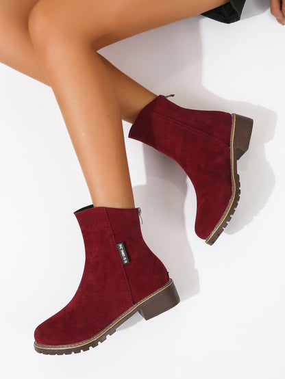 Dame Mode Ankelstøvler i Nubuck med Lynlås Stilla