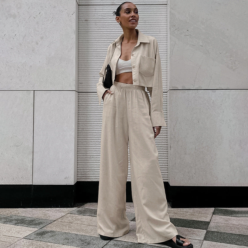 Dame afslappet bluse i åndbart hørmix med påsat lomme og minimalistiske detaljer Stilla