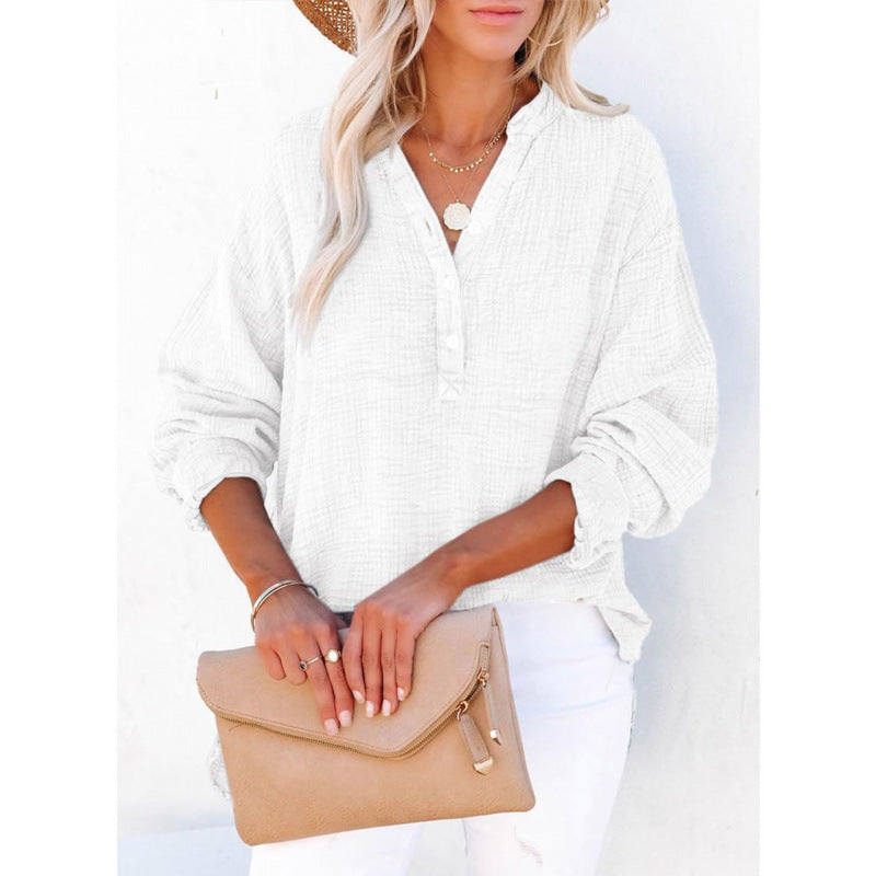 Dame afslappet skjorte med knaplukning Stilla