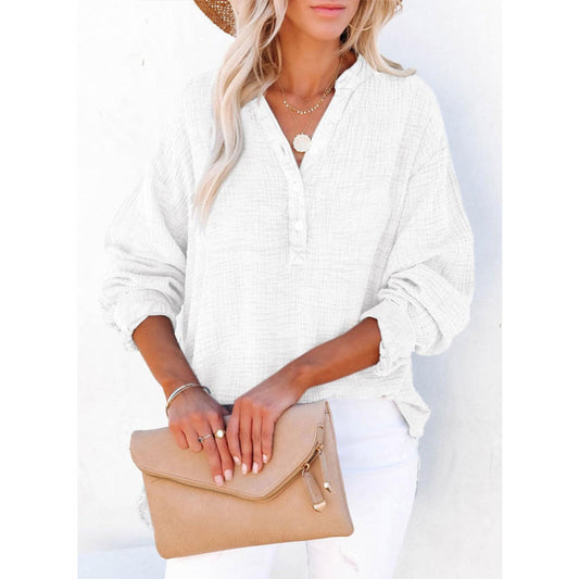 Dame afslappet skjorte med knaplukning Stilla