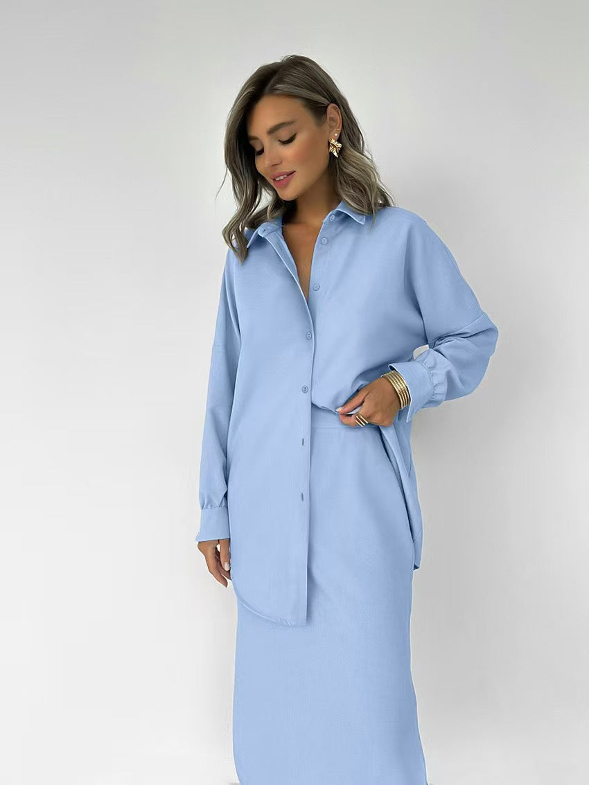 Dame afslappet skjorte bluse i behagelig bomuldsblanding med elegant pasform Stilla