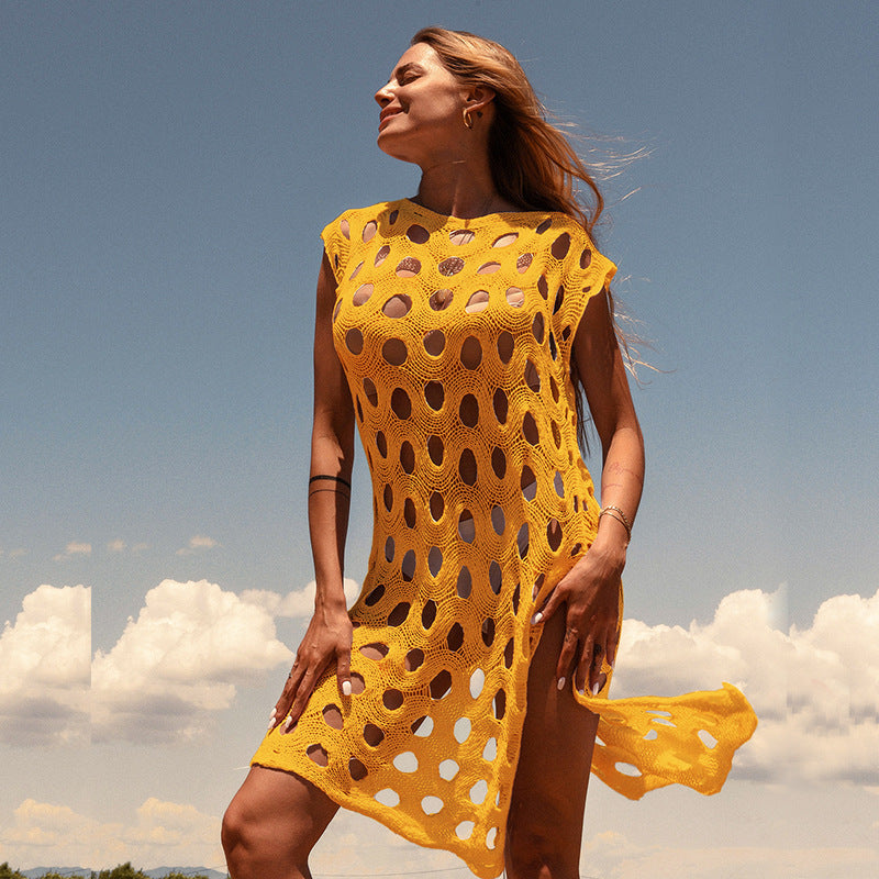 Dame Åben Strik Strandkjole Stilla