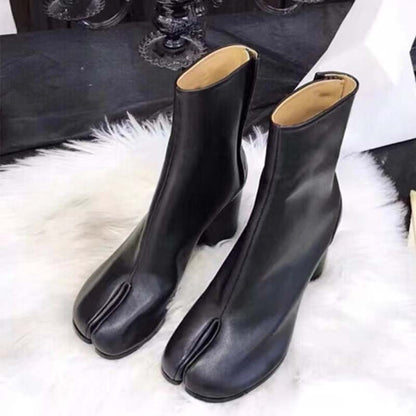 Femme Metallic-ankelstøvler med unikt split-fods-design Stilla