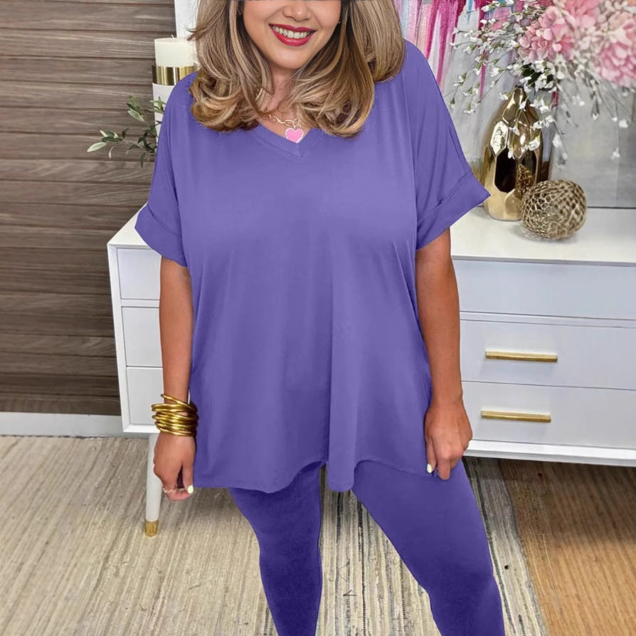 Dame afslappet lounge-outfit med behageligt oversized top og alsidige leggings Stilla