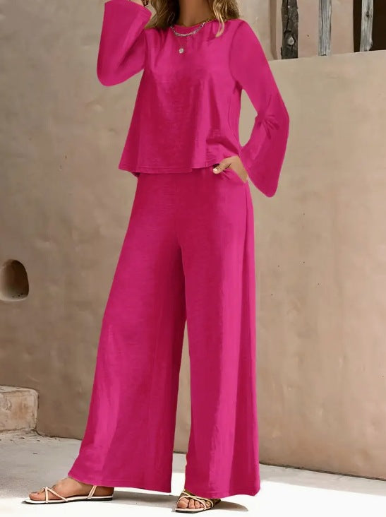 Dame afslappet oversize loungewear sæt med lange ærmer og bred pasform Stilla