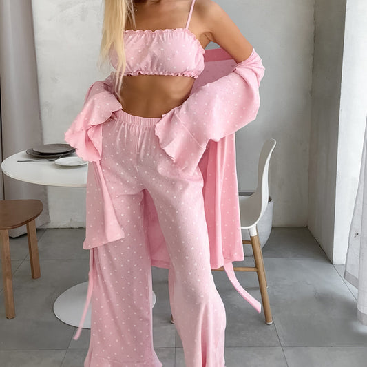 Dame afslappende lounge-sæt med løst skåret top og komfortable bukser Stilla