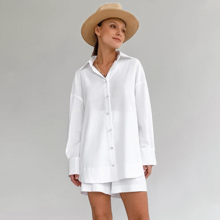 Dame afslappet skjorte med lange ærmer Stilla