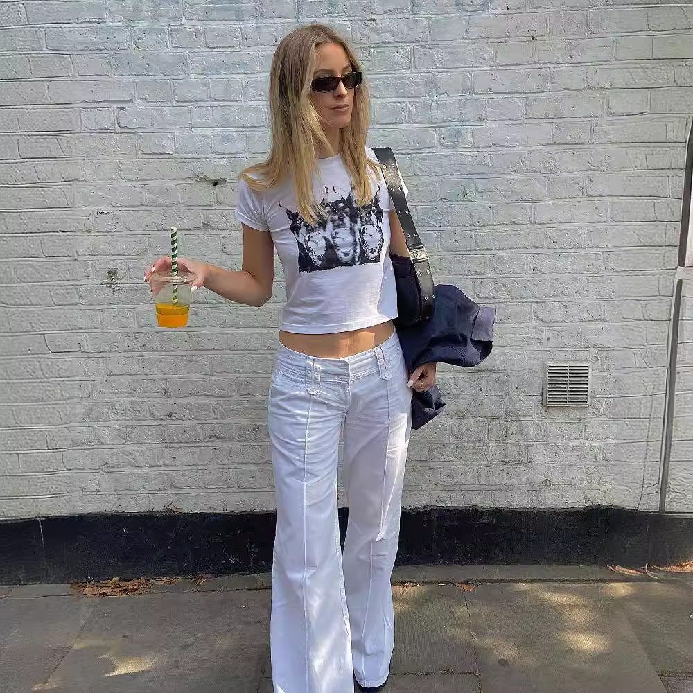 Dame Crop-Top med unikt dyremotiv og afslappet snit Stilla