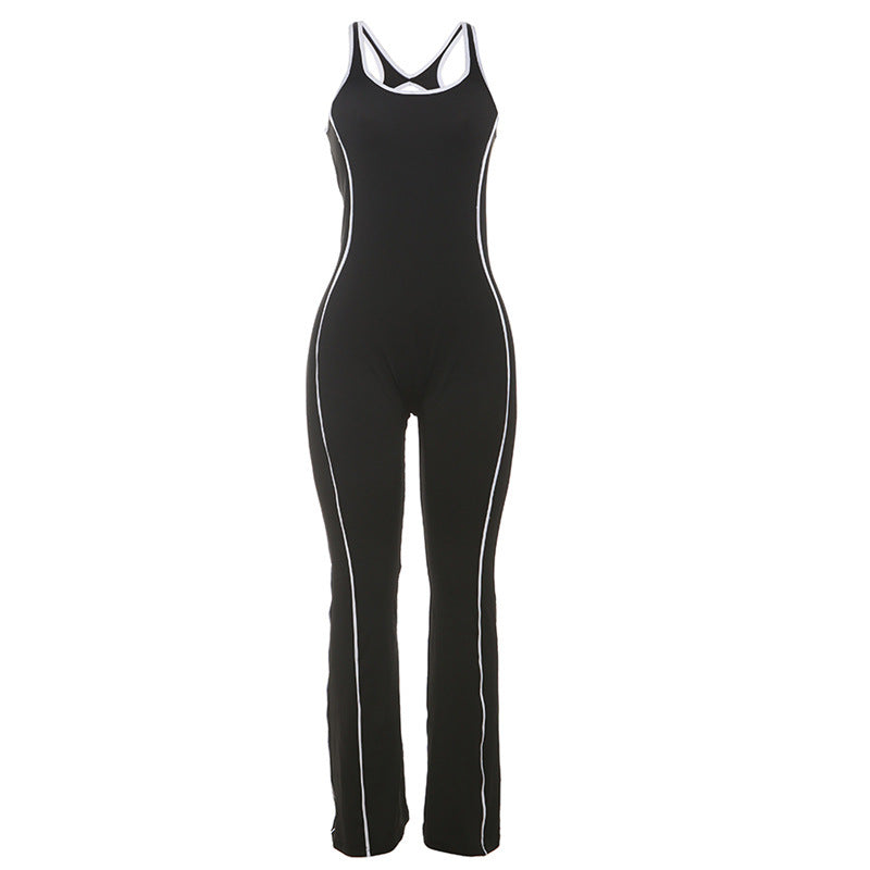 Dame Sporty Jumpsuit med tætsiddende snit og kontrasterende syninger Stilla