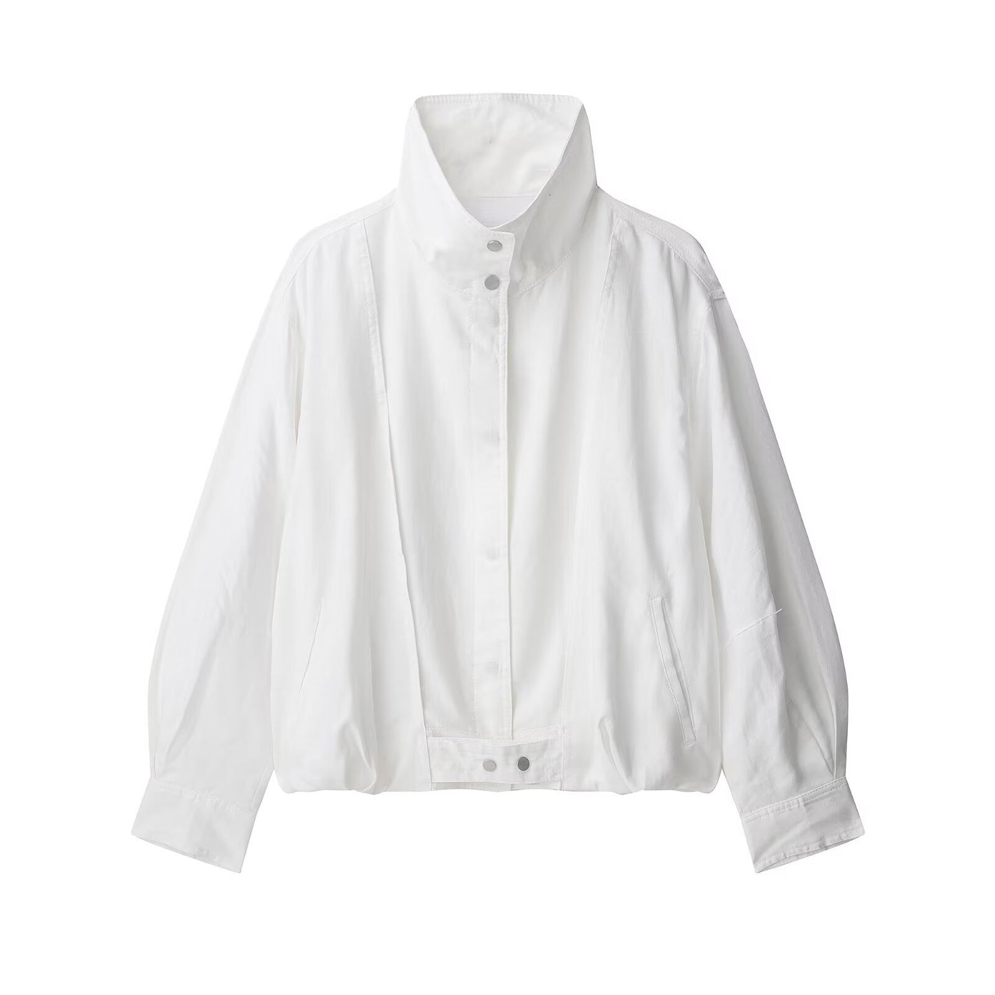 Dame afslappet overgangsjakke med høj krave og praktiske lommer Stilla