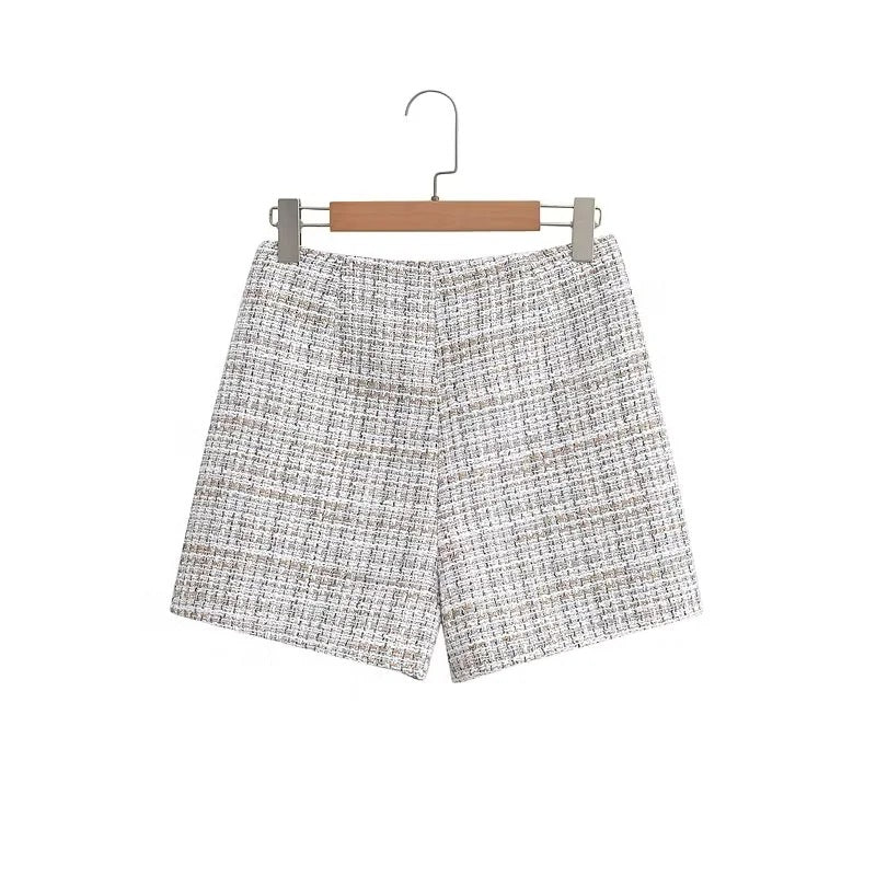 Dame Tweed-shorts med elegant struktur og høj taljeudskæring Stilla