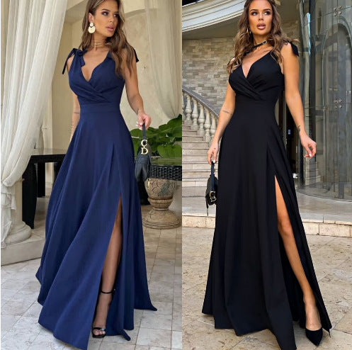 Dame Elegant Højt Splittet Maxikjole Stilla