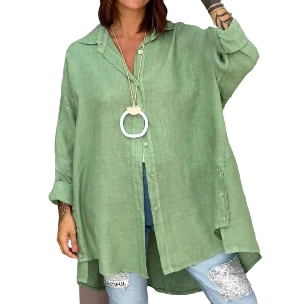 Dame afslappet oversized skjorte med knaplukning Stiila