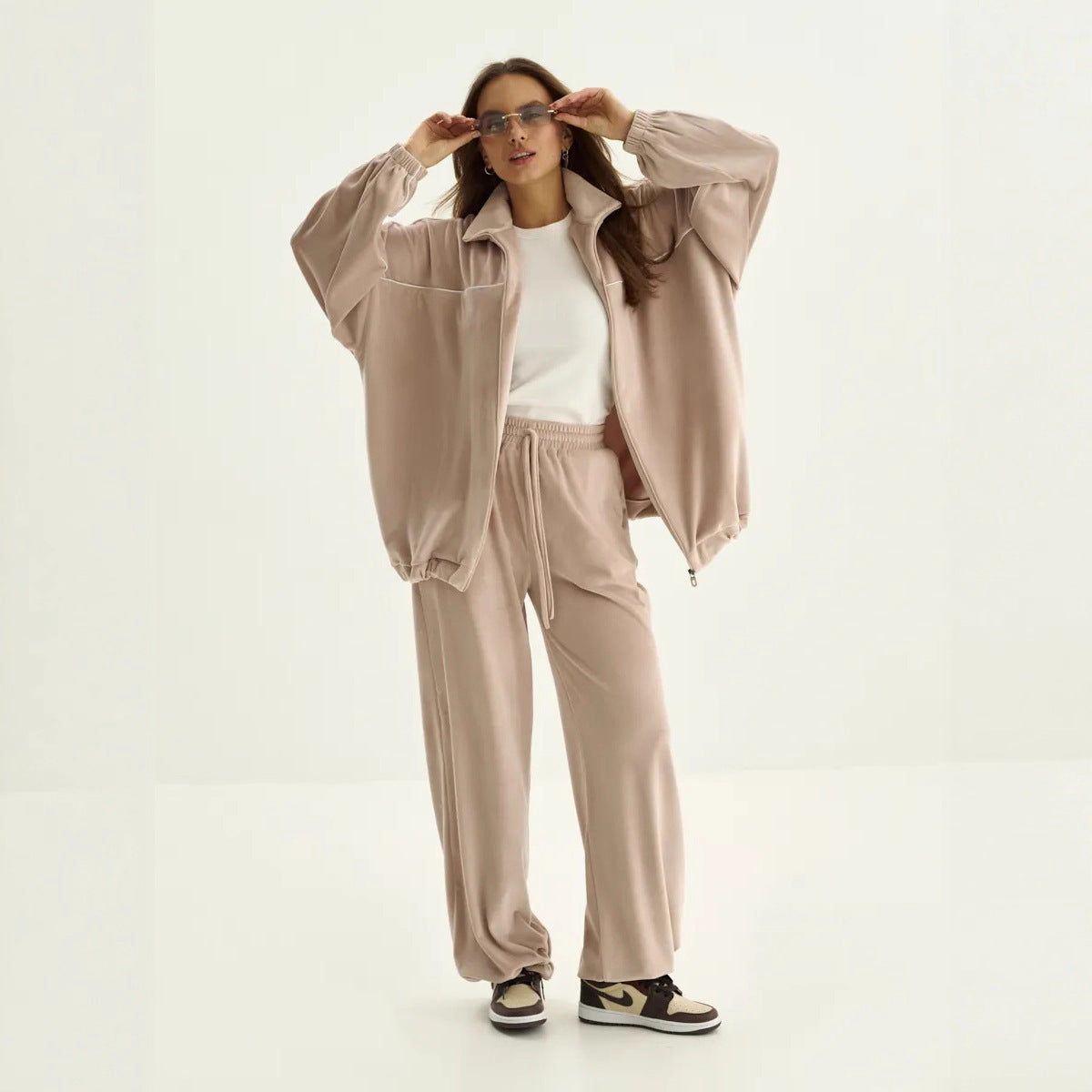 Dame afslappet fleecejakke med høj krave Stilla