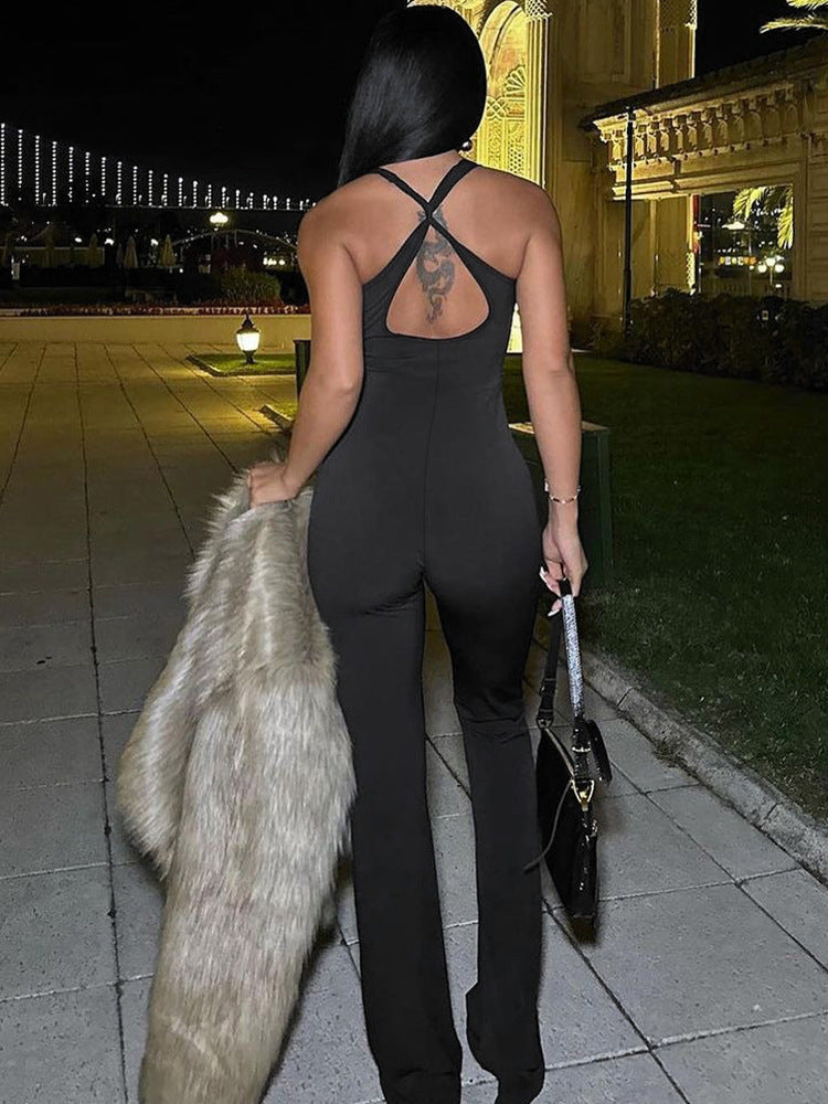 Dame elegant jumpsuit med raffineret rygudskæring og komfortable ben Stilla