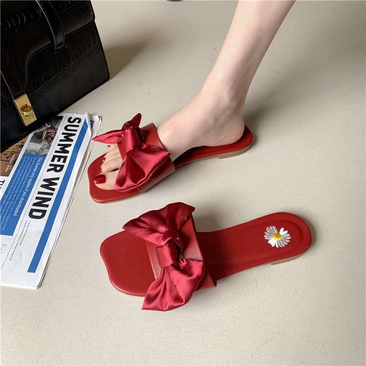 Dame Elegant Slippers med Sløjfe-design Stilla