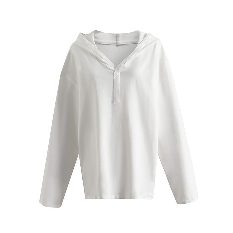 Dame afslappet hættetrøje med moderne snit og draperede detaljer Stilla