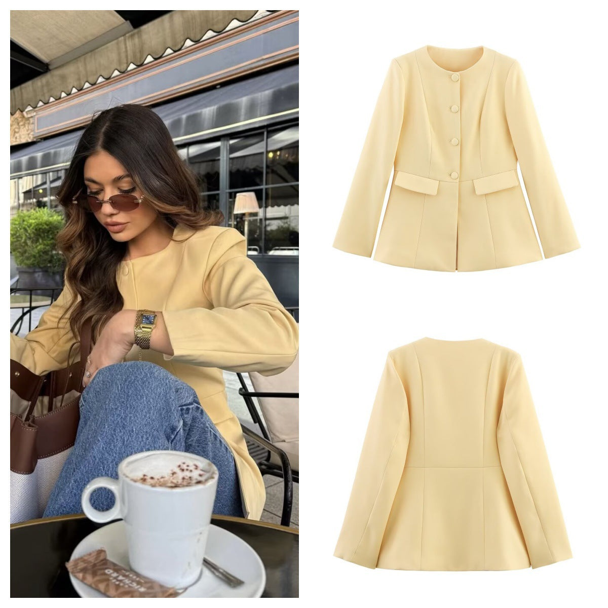 Dame elegant blazerjakke med smart talje snit Stilla