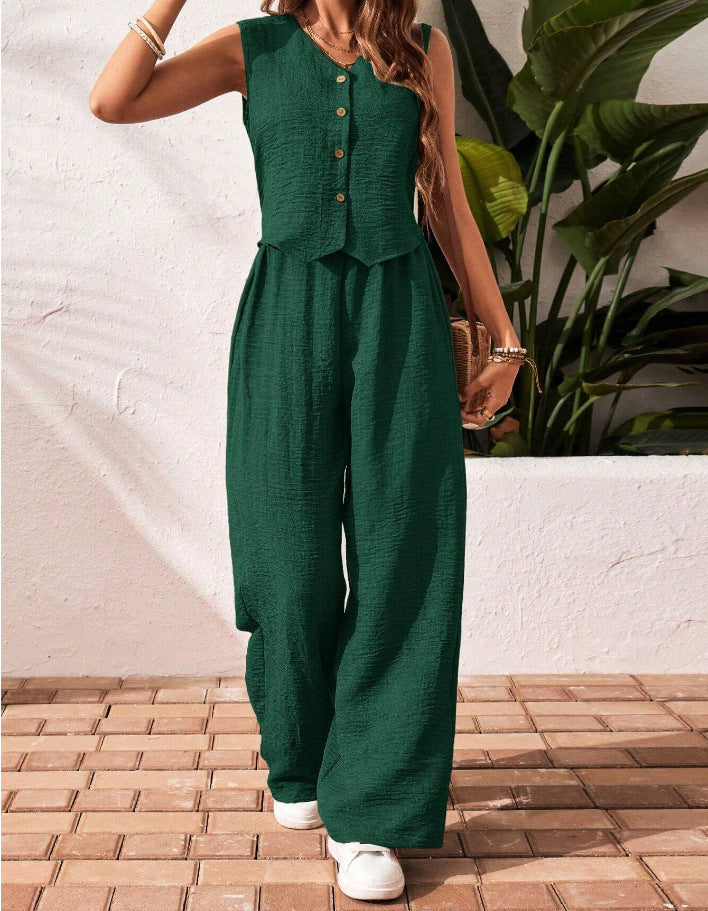 Dame afslappet jumpsuit med knapdetalje Stilla