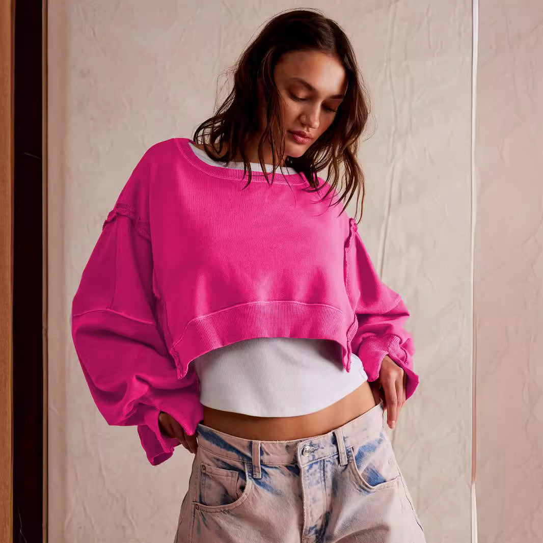 Dame afslappet oversized sweater med voluminøse ærmer og blødt materiale Stilla