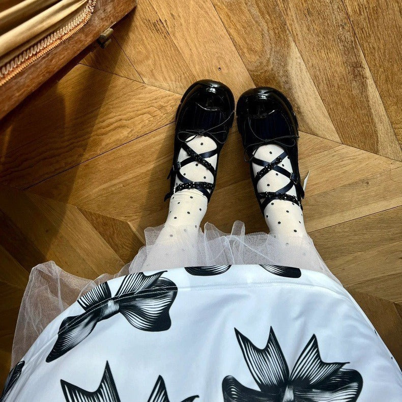 Dame Elegant Justerbare Stropper Ballerinas Stilla