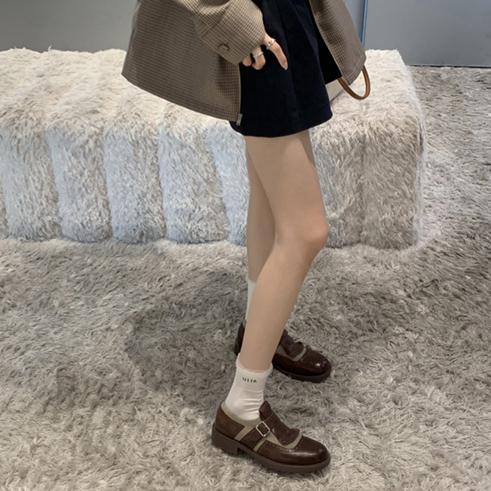 Femme Chic Brogue Stil Mary Jane Sko Stilla
