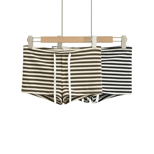 Dame badeshorts med elastisk talje og moderigtigt stribemønster Stilla