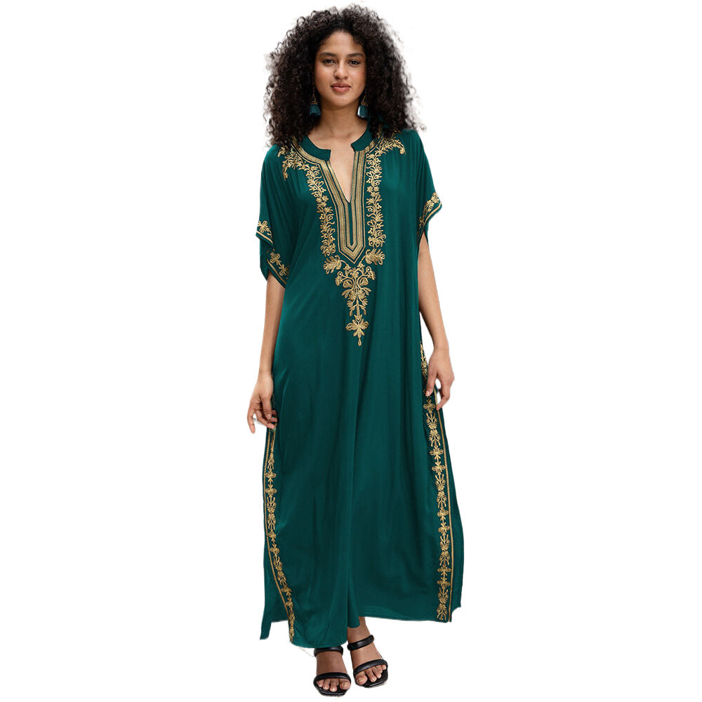 Dame Elegant Kaftan med kunstfærdige broderidetaljer Stilla