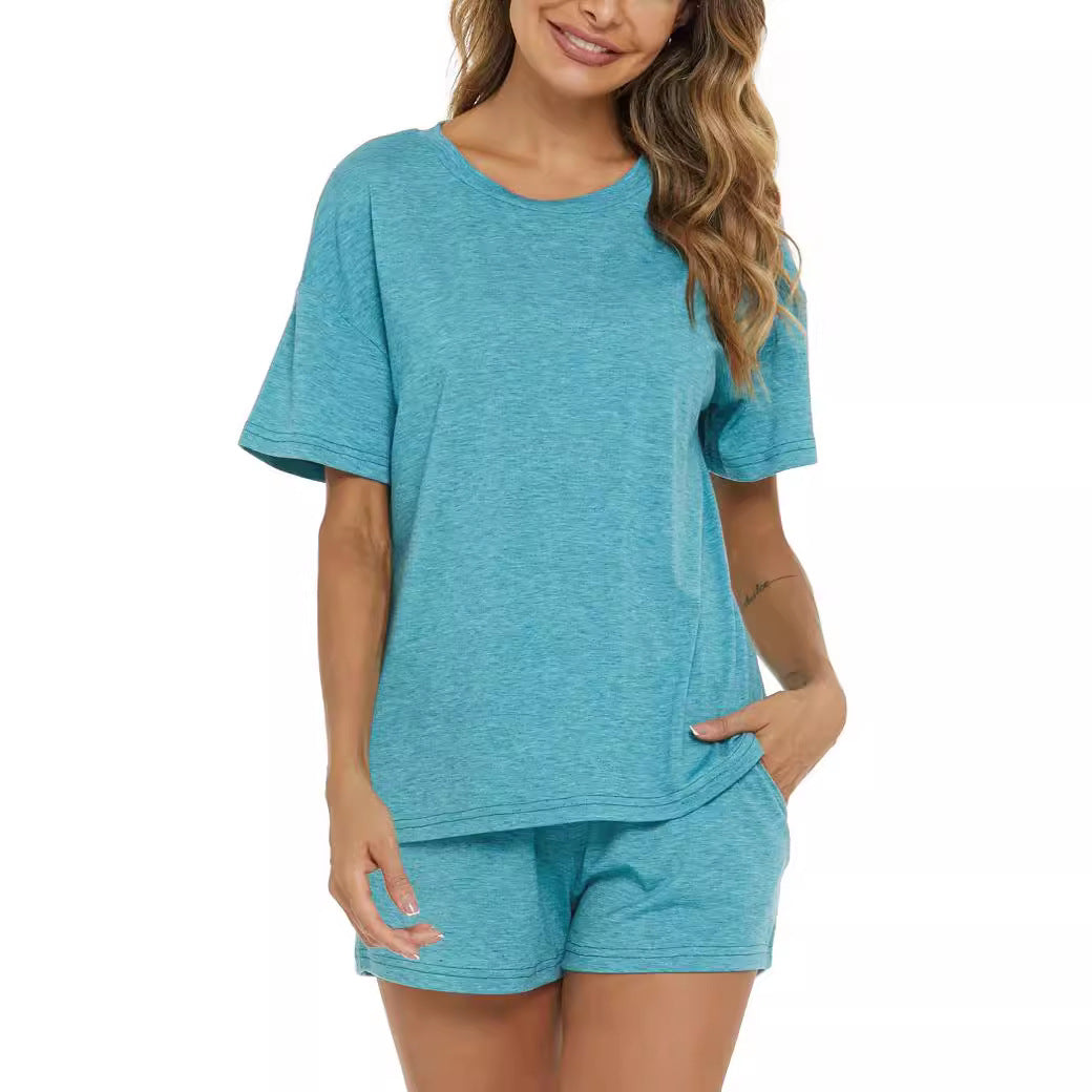 Dame afslappet kortærmet loungewear-sæt med elastisk talje Stilla