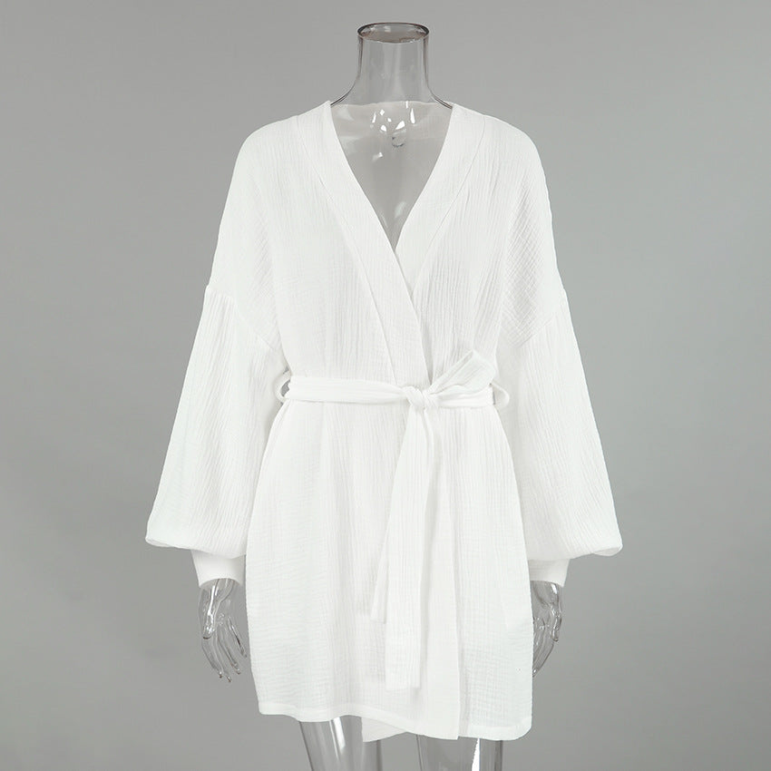 Dame afslappet Kimono-kåbe med bred skær Stilla