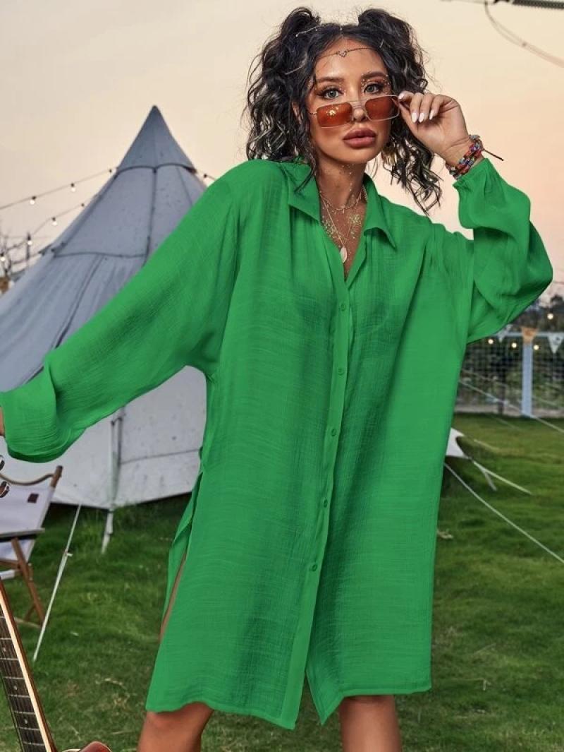 Dame afslappet skjortekjole Stilla