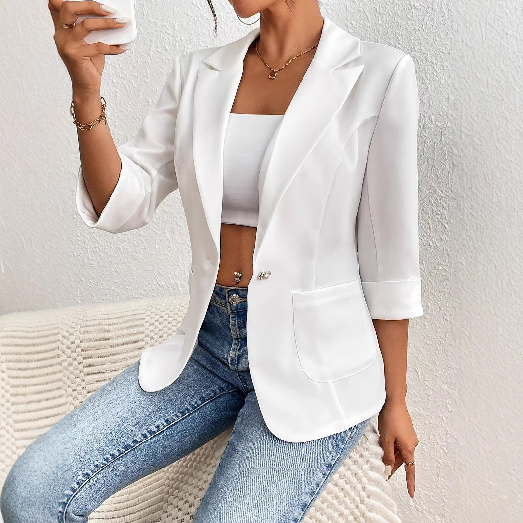 Dame Elegant Blazer med 3/4-ærmer og smal pasform Stilla