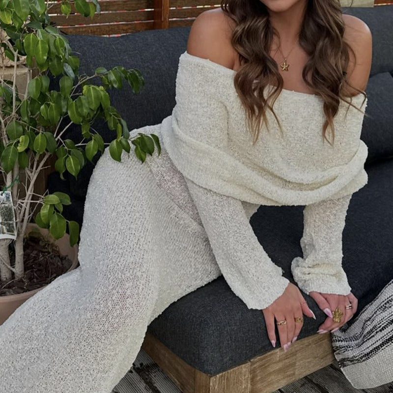 Dame Elegant Hækle-Maxikjole med åben skulderparti og lange ærmer Stilla