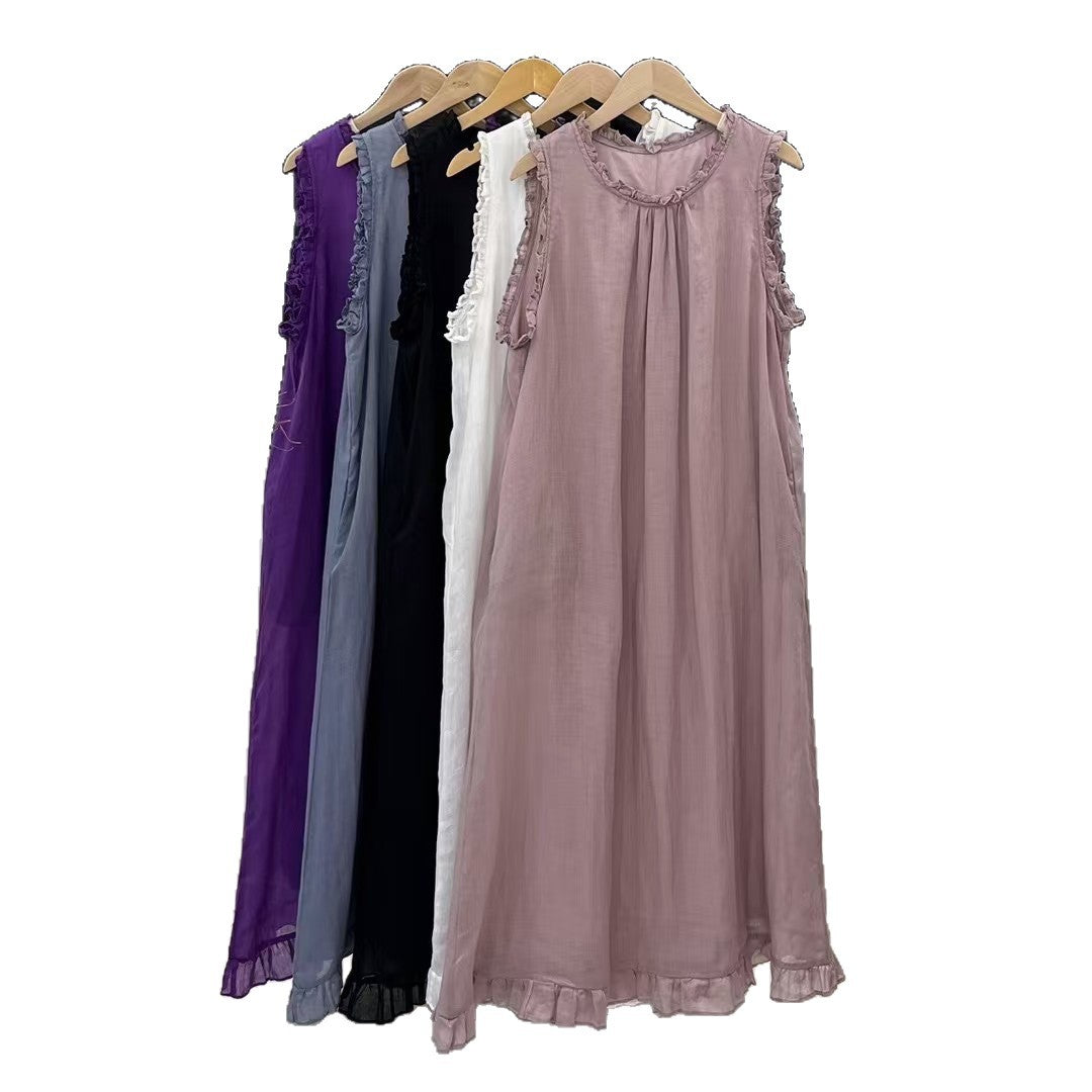 Femme Elegante Rynkende Lange Maxi Kjole Stilla