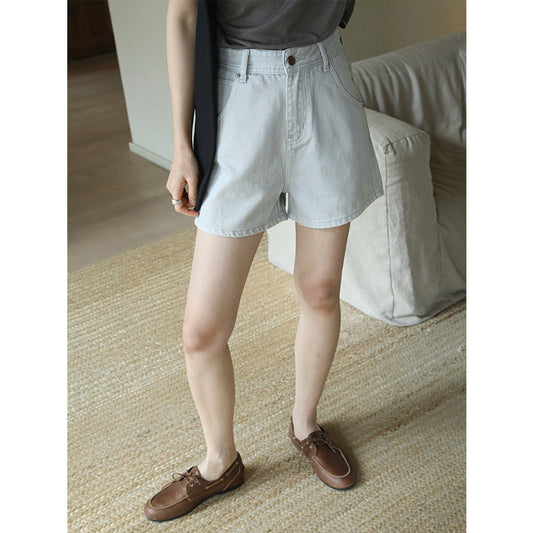 Dame afslappede denim-shorts med elegant bindebælte og komfortabel pasform Stilla